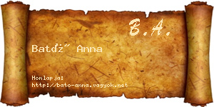 Bató Anna névjegykártya